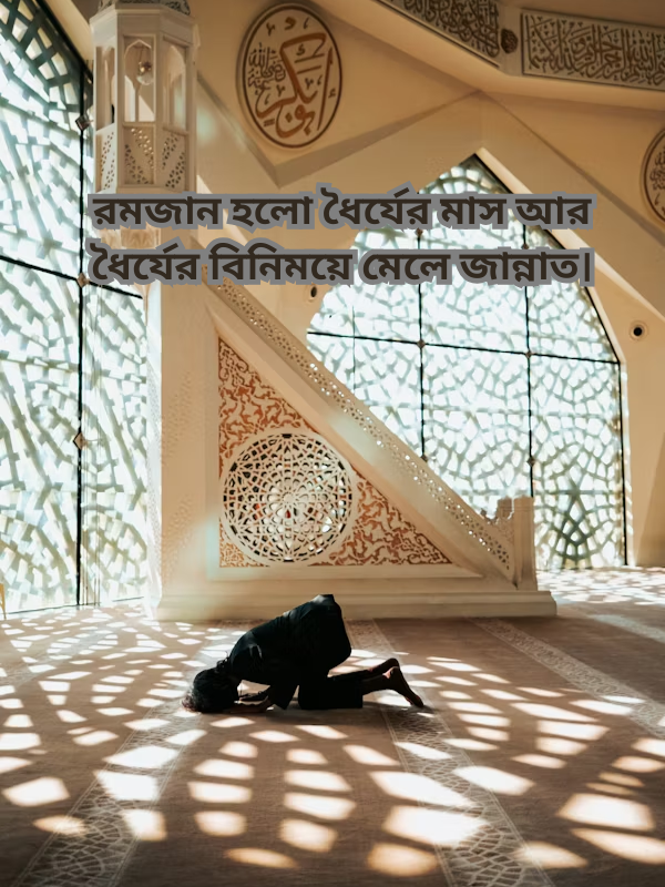 রমজান হলো ধৈর্যের মাস আর ধৈর্যের বিনিময়ে মেলে জান্নাত।.png